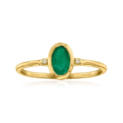 Rs Pure Ross-simons Emerald Ring In 14kt Yellow Gold In Green