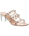Valentino Rockstud 60 Vinyl & Leather Sandal In Pink