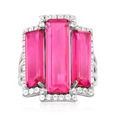 Ross-simons Pink And White Topaz Ring In Sterling Silver
