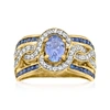 Ross-simons Tanzanite And . Sapphire Ring With . White Zircon In 18kt Gold Over Sterling In White