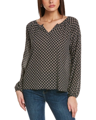 Vince Camuto Diamond Tiles Blouse In Grey