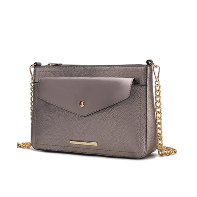 Mkf Collection By Mia K Maribel Vegan Leather Women's 3-in-1 Crossbody Bag In Grey