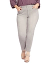Nydj Plus Womens Relaxed Ankle Straight Leg Jeans In Beige