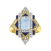 Ross-simons London Blue, Sky Blue And White Topaz Ring With Blue Enamel In 18kt Gold Over Sterling In Blue