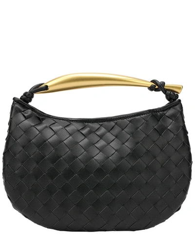 Tiffany & Fred Woven Leather Top Handle Clutch In Black