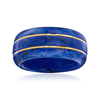Ross-simons Lapis Ring With 14kt Yellow Gold In Blue