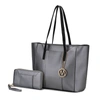 Mkf Collection By Mia K Dinah Light Weight Tote Bag With Wallet In Grey