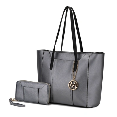 Mkf Collection By Mia K Dinah Light Weight Tote Bag With Wallet In Grey