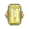 Ross-simons Lemon Quartz And . Tsavorite Ring With Black Enamel In 18kt Gold Over Sterling In Green