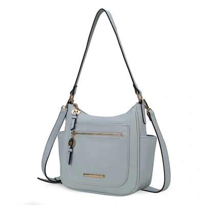 Mkf Collection By Mia K Wally Vegan Leather Shoulder Handbag In Blue