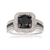 Ross-simons Black And White Diamond Ring In Sterling Silver