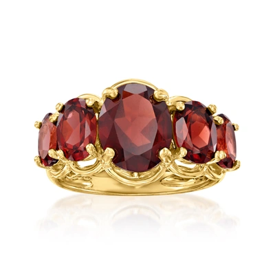 Ross-simons Pink Topaz 5-stone Ring In 18kt Gold Over Sterling