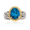 Ross-simons London Blue Topaz Byzantine Ring In 14kt Yellow Gold And Sterling Silver