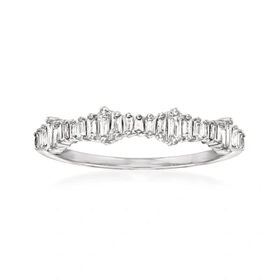 Ross-simons Baguette Diamond Ring In 14kt White Gold In Silver