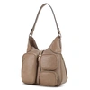 Mkf Collection By Mia K Daphne Crocodile-embossed Vegan Leather Shoulder In Beige