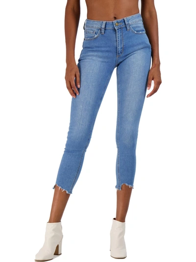 Just Usa Womens High Rise Distressed Skinny Jeans In Blue