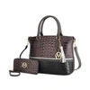 Mkf Collection By Mia K Autumn Crocodile Skin Tote Bag With Wallet In Brown
