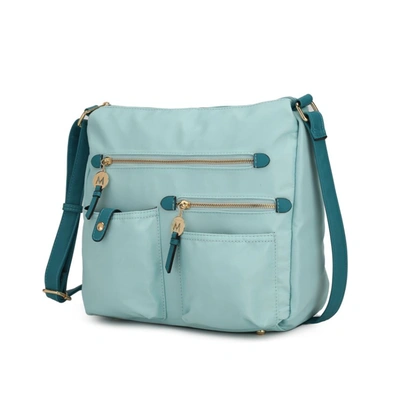 Mkf Collection By Mia K Serena Color-block Nylon Women's Shoulder Bag In Blue