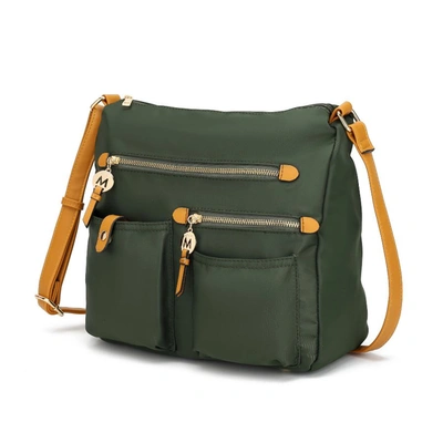 Mkf Collection By Mia K Serena Color-block Nylon Women's Shoulder Bag In Green