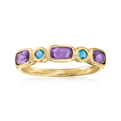Ross-simons Amethyst And . London Blue Topaz Ring In 14kt Yellow Gold