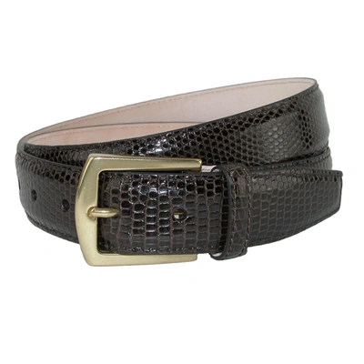 Crookhorndavis Tejus Lizard 32mm Belt In Brown