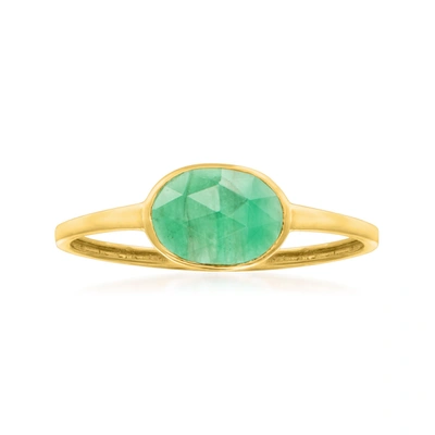 Ross-simons Emerald Ring In 14kt Yellow Gold In Green