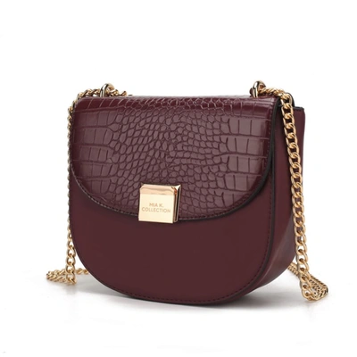 Mkf Collection By Mia K Brooklyn Crocodile Embossed Vegan Leather Women's Shoulder Bag In Red