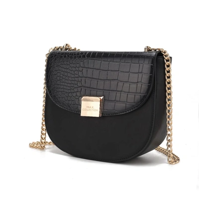 Mkf Collection By Mia K Brooklyn Crocodile Embossed Vegan Leather Women's Shoulder Bag In Black