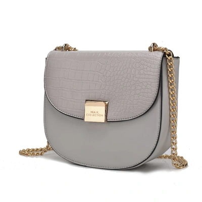 Mkf Collection By Mia K Brooklyn Crocodile Embossed Vegan Leather Women's Shoulder Bag In Grey