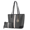 Mkf Collection By Mia K Arya Vegan Leather Women's Tote Bag With Wristlet Pouch- 2 Pieces In Black