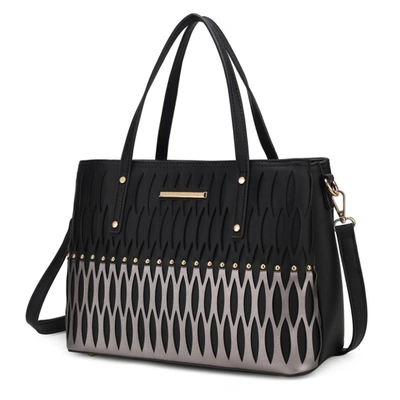 Mkf Collection By Mia K Quinn Triple Compartment Color Block Tote Bag In Black