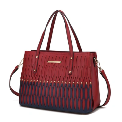 Mkf Collection By Mia K Quinn Triple Compartment Color Block Tote Bag In Red