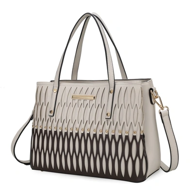 Mkf Collection By Mia K Quinn Triple Compartment Color Block Tote Bag In White
