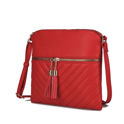 Mkf Collection By Mia K Winnie Quilted Vegan Leather Women's Crossbody Bag In Red