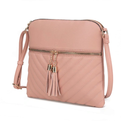 Mkf Collection By Mia K Winnie Quilted Vegan Leather Women's Crossbody Bag In Pink