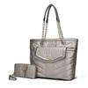 Mkf Collection By Mia K Chiari Tote Bag With Wallet - 2 Pieces. In Grey