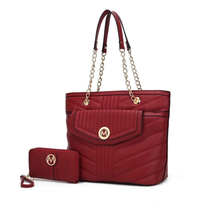 Mkf Collection By Mia K Chiari Tote Bag With Wallet - 2 Pieces. In Red
