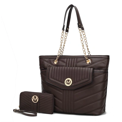 Mkf Collection By Mia K Chiari Tote Bag With Wallet - 2 Pieces. In Brown