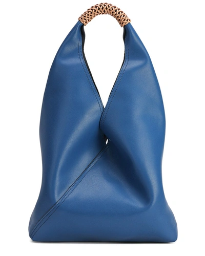 Tiffany & Fred Smooth Leather Shoulder Bag In Blue