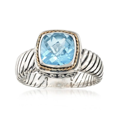 Ross-simons Balinese Sky Blue Topaz Ring In 2-tone Sterling Silver