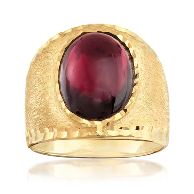 Ross-simons Italian Garnet Multi-finished Ring In 18kt Gold Over Sterling