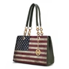 Mkf Collection By Mia K Nevaeh Vegan Leather Patriotic Pattern Women's Shoulder Bag In Green