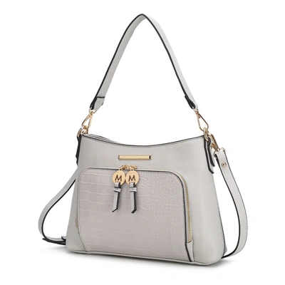 Mkf Collection By Mia K Anayra Vegan Leather Shoulder Handbag In Grey