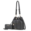 Mkf Collection By Mia K Larissa Vegan Leather Women's Bucket Bag With Wallet- 2 Pieces In Black
