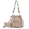 Mkf Collection By Mia K Larissa Vegan Leather Women's Bucket Bag With Wallet- 2 Pieces In Beige