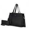 Mkf Collection By Mia K Shelby Vegan Leather Women's Satchel Bag With Wallet -2 Pieces In Black