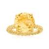 Ross-simons Citrine Ring In 18kt Gold Over Sterling In Gold