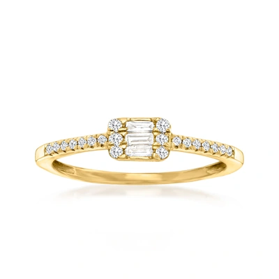Canaria Fine Jewelry Canaria Diamond Rectangular Cluster Ring In 10kt Yellow Gold In Silver