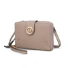 Mkf Collection By Mia K Sage Cell-phone - Wallet Crossbody Bag With Optional Wristlet In Beige
