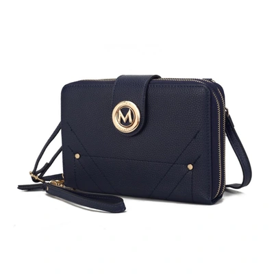 Mkf Collection By Mia K Sage Cell-phone - Wallet Crossbody Bag With Optional Wristlet In Blue